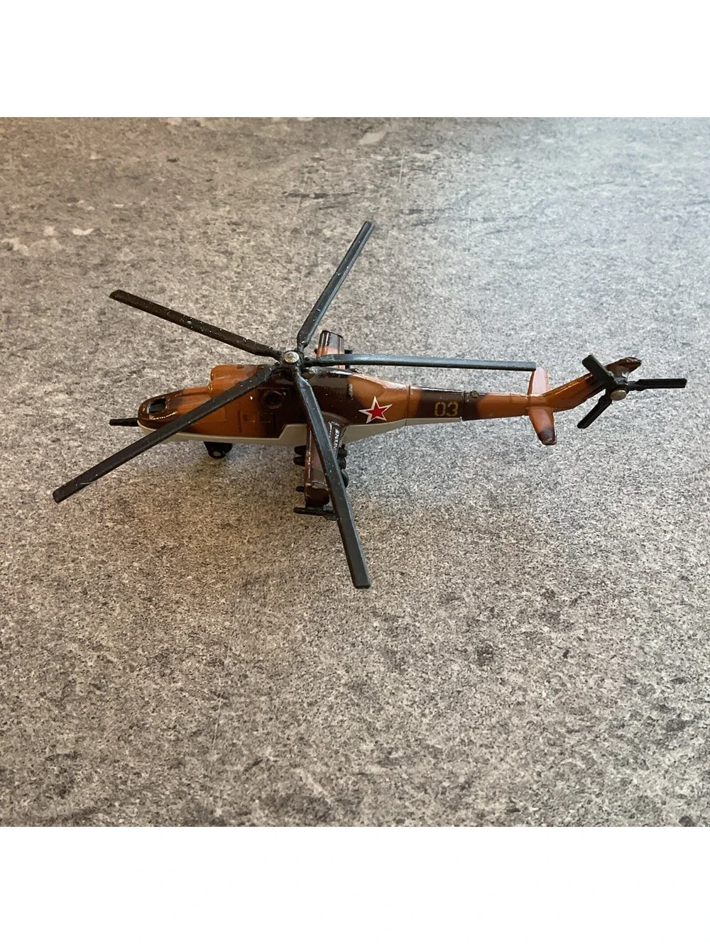 Mi-24 HIND Helicopter Gunship Matchbox Russian Soviet Chopper Die Cast Metal A8